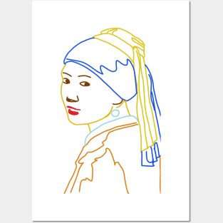 simple Girl With a Pearl Earring Posters and Art